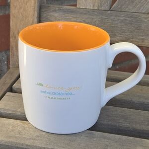 Uplifting 12 oz. White and Orange Mug